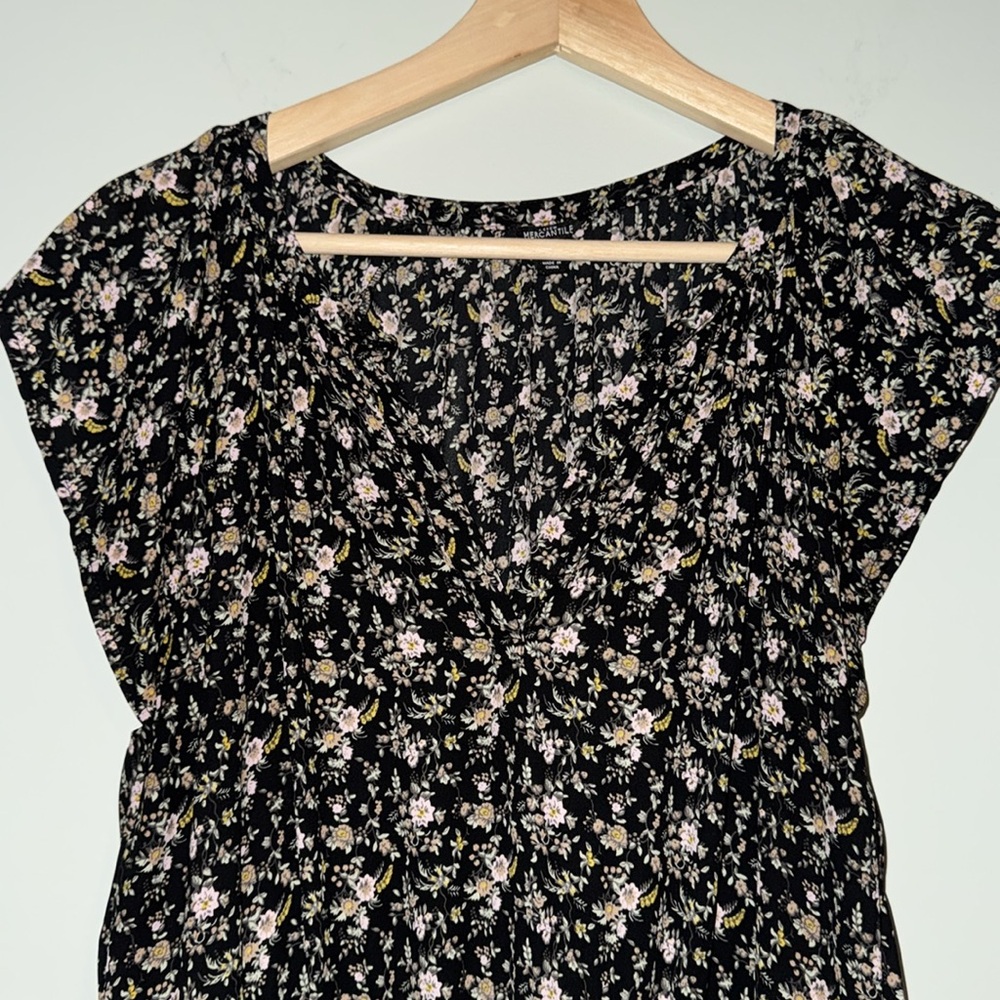 J. Crew Mercantile Floral Black Maxi Dress - Picture 5 of 6